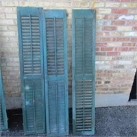 (3)Vintage Window shutters. Green paint.