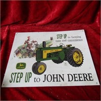 Metal John Deere tractor metal Sign.