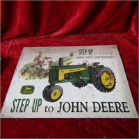 Metal John Deere tractor metal Sign.