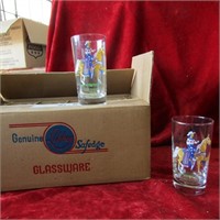 (8)NOS MID CENTURY COWBOY GLASSES Libbey Glassware