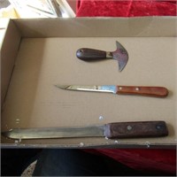 Vintage Case XX fillet knife, Osborne knife, and