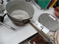 2 Aluminium 250mm Saucepans, 130mm Deep