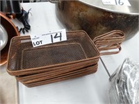 10 Small Copper Servery Baskets, 220mm x 120mm