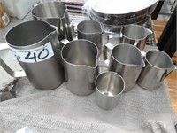 8 Stainless Steel Jugs, Assorted Sizes