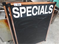 2 Specials Blackboards, 1200mm high x 900mm wide