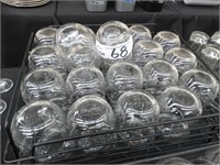 38 Glass Drinking Tumblers & 2 Glass Racks