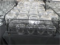 38 Glass Drinking Tumblers & 2 Glass Racks