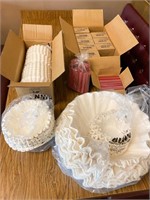 Coffee Filters and plastic stirrers