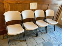 4 Lifetime white folding chairs