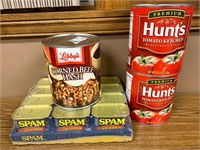 Spam, Corned Beef Hash and Ketchup Large Cans