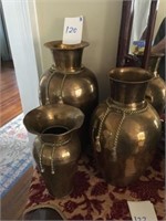 (3) Brass Decorator Vases