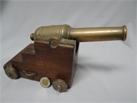 Brass model of a 19th century artillery cannon