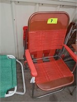 2 PLASTIC WEBBED LAWN CHAIRS