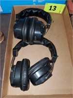 2 PAIRS NASCAR HEADSETS- MISSING BATTERY LIDS