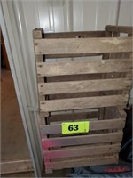 2 SMALL WOOD COLLAPSABLE CRATES