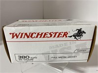 (100) Rounds Winchester .380 Auto 95 gr. FMJ