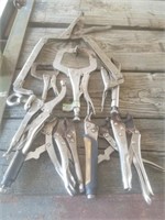Lot of vice grips and other clamps