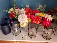 Large Group of Flowers and Vases