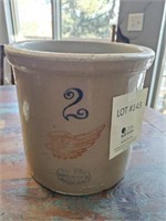2 Gallon Red Wing Crock 9.5"D