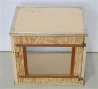 Enclosed Wood & Glass Box -16.5"h x 18" x 13"