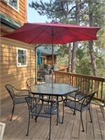 Polygon Shaped 50" Glass Top Patio Table