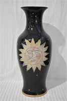 Large Porcelain Vase 25"h - Sun & Moon Motif
