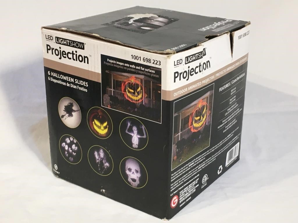 GEMMY LED Lightshow Projection With 6 HALLOWEEN SLIDES new in box 