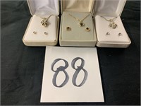 3 SETS OF NECKLACES AND EARRINGS