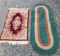2 rug 
-red&tan slightly stained