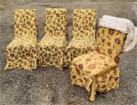 4 Matching Upholstered Fabric Chairs