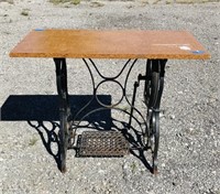 Sewing Bench turned into a small table.
28