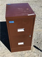 29 in. brown filing cabinet -LOCKED and no key