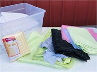 Tote of fabric and table cloths