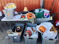 5 Totes Full of Stuff, Fall Decorations, picnic