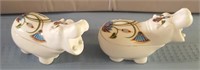 816 - PAIR OF WHIMSICAL HIPPO TRINKET BOXES