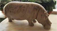 816 - SIGNED 16 INCH HIPPO HOME DECOR