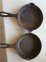 816 - PAIR OF CAST IRON LODGE FRYING PANS