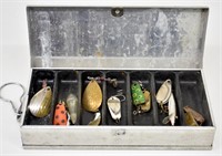 VINTAGE FISHING TACKLE WITH BOX