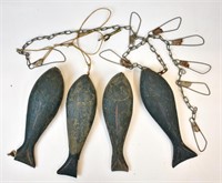 VINTAGE CARVED FISH DECOYS