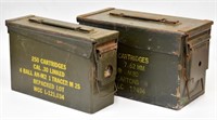 TWO WWII ERA MILITARY AMMUNITION BOXES