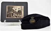PRE-WWI CANADIAN MILITARY CAP WITH BADGE & PHOTO