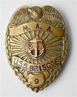 VINTAGE USS BRISCOE M.A.A. BADGE