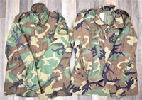 TWO VINTAGE MILITARY CAMOUFLAGE FIELD JACKETS