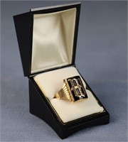 Men's 14k Yellow Gold & Onyx "W" Signet Ring