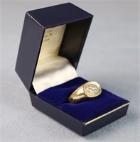 Men's 14k Yellow Gold & Diamond Ring