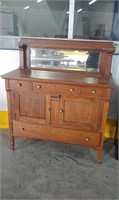Antique Wooden Buffet Cabinet, on wheels-
