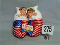 Vintage Ronald and Nancy Reagan Slippers
