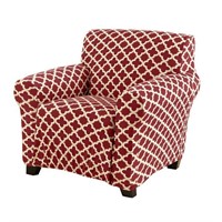 Burgundy Box Cushion Armchair Slipcover