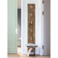 Wooden Look Growth Chart Ruler Wall Decal