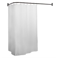 Aluminum 66" L-Shaped Fixed Shower Curtain Rod
